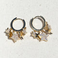 Cosmic Star Charm Huggies in Gold
