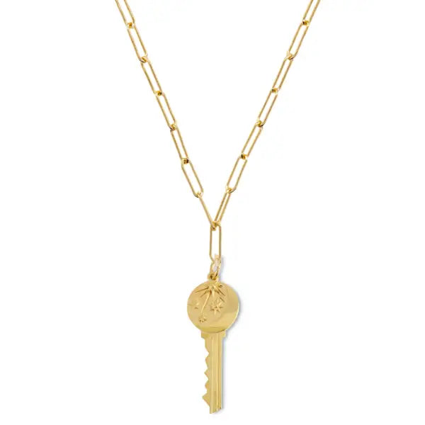 Cosmic Key Necklace in Gold