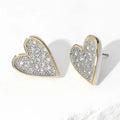 Heart Crystal Studs in Gold