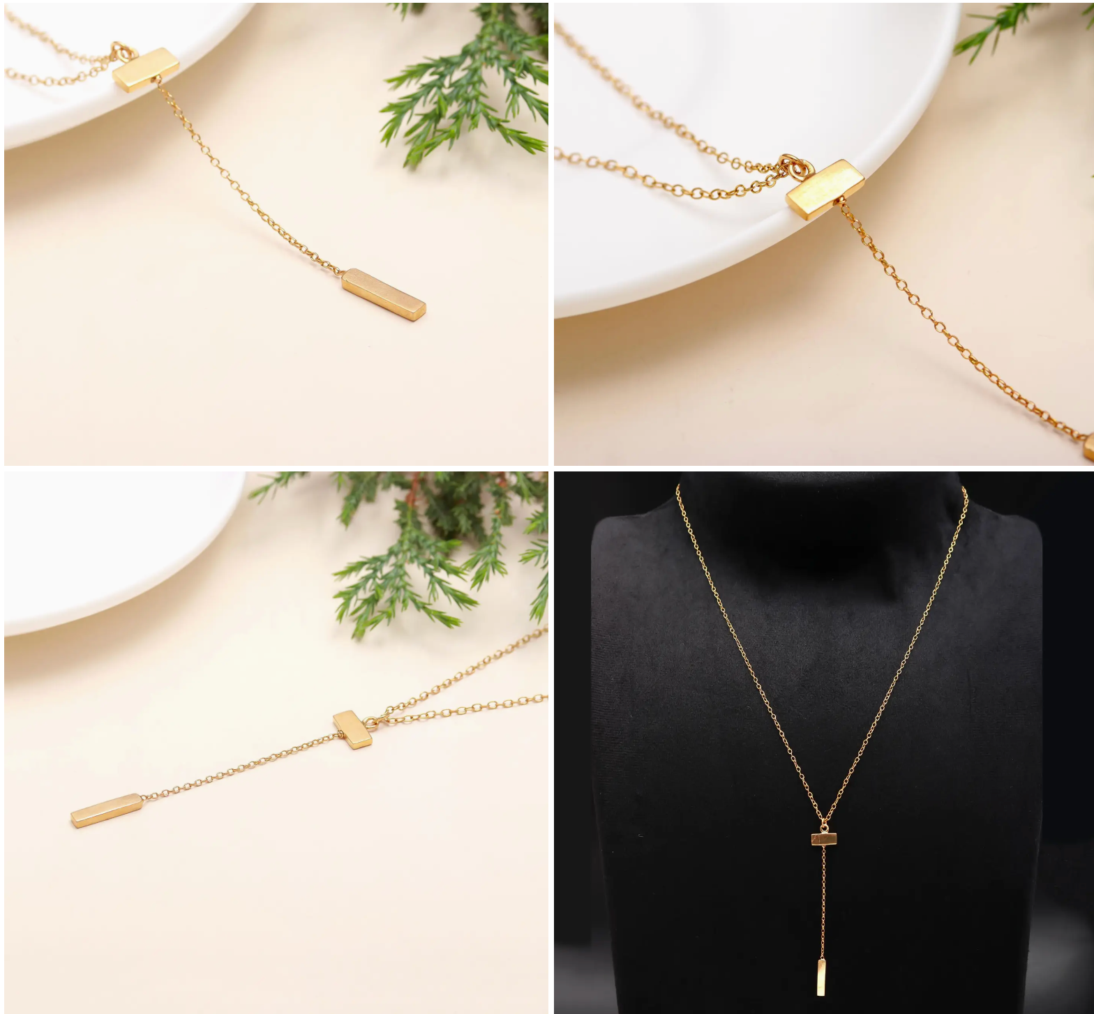 Bar Drop Lariat Necklace