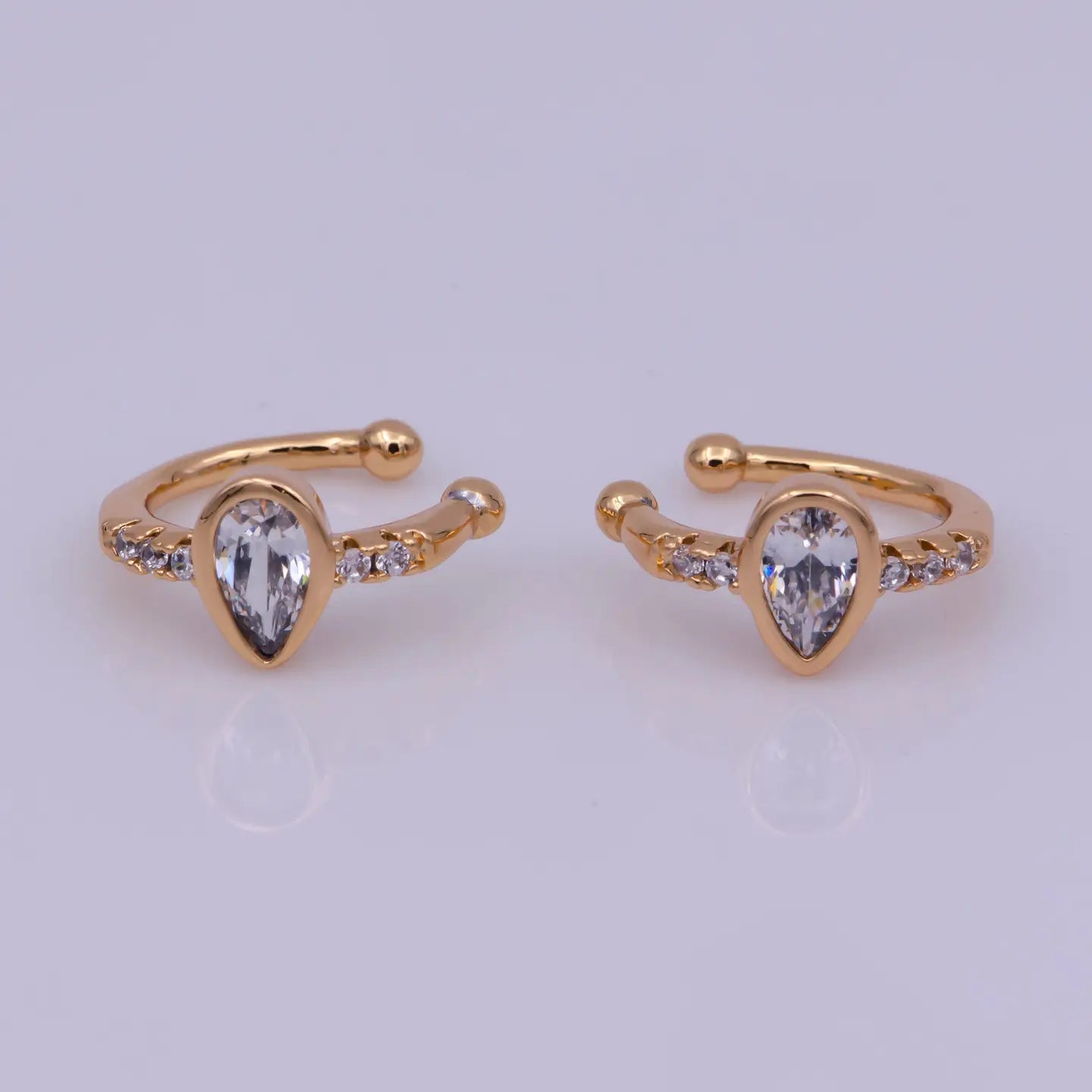 Cosmic Illusion Crystal Ear Cuff in Gold