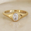 Oval CZ Signet Ring