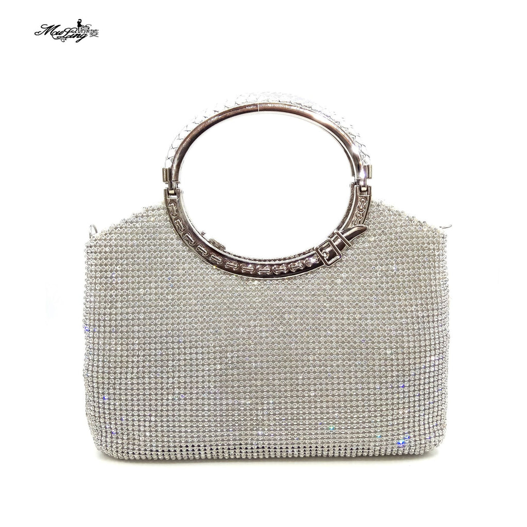 Silver Luxury Crystal Banquet Bag